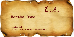 Bartho Anna névjegykártya